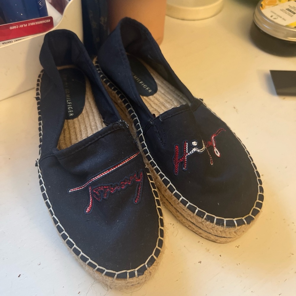 Tommy Hilfiger Blue Espadrilles with Embroidered Detailing